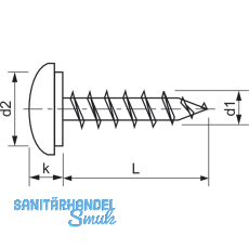 Fensterbankschraube 3.9x16 Phillips Kreuzschlitz Edelstahl A2