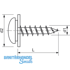 Fensterbankschraube 3.9x25 Phillips Kreuzschlitz Edelstahl A2 mit Polyamid-Sch.