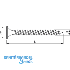 Schnellbauschraube 3.9x25 phosphatiert Feingewinde fr Holzkonstruktion
