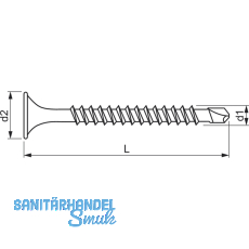 Schnellbauschraube 3.5x45 Bohrspitze phosphatiert fr Metallkonstruktion