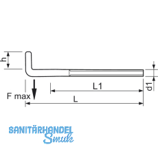 Schraubhaken mit metrischem Gewinde M 4x40 verzinkt-blau