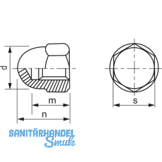 ~DIN1587 Kunststoffabdeckkappe fr Sechskantschrauben M16 Polyethylen schwarz