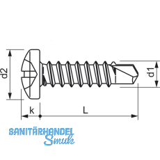 SFS-SN2/ 8 Fensterbohrschraube Halbrundkopf 3.5x13 PH 2 verzinkt-blau