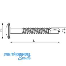 SFS-SPC4/53 Kopplungsschraube 5.5x 65 PH 2 Stahl silber mit Bohrspitze