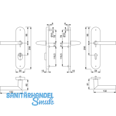 HOPPE SH-Drckergt. STOCKHOLM - auf LS PZ88, mK., Alu, silber elox.