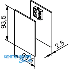 Abdeckkappen fr Aufnahmeprofil Glas-Seitenteil Edelstahleffekt