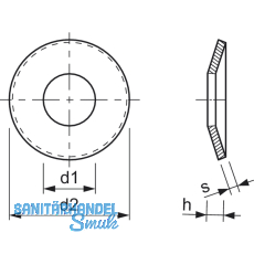 SN212745 M 6 6.4x14x0.8 Edelstahl 1.4310 Spannscheibe leichte Ausfhrung
