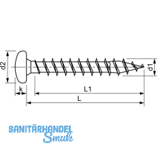 SPAX Halbrundkopf 3.5x 30 Vollgewinde Pozidriv 2 verzinkt-blau mit Zulassung