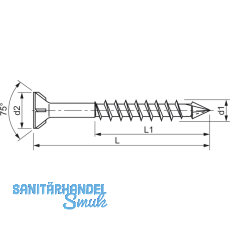 SPAX-M Senkkopf 4.5x 50 Teilgewinde Torx 20 verzinkt-blau