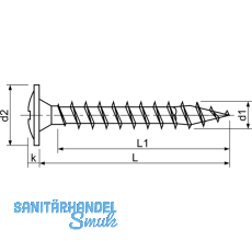 SPAX Rckwandschraube 4.0x 25 Vollgewinde Pozidriv 2 verzinkt-blau