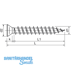 SPAX kleiner Senkkopf 4.0x 30 Vollgewinde Pozidriv 2 Kopf  7mm verzinkt-blau