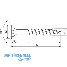 SPAX Senkkopf 4.0x 35 Teilgewinde Torx 20 verzinkt-blau mit Zulassung