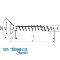 SPAX Senkkopf 3.0x 25 Vollgewinde Pozidriv 1 verzinkt-blau mit Zulassung