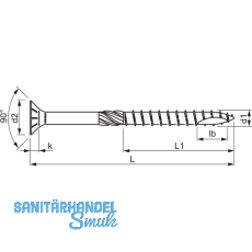 SPEED Holzbauschraube Senkkopf 10x260 TG TX40 EFP-beschichtet mit Zulassung