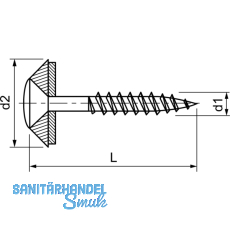 Spenglerschraube 4.5x100 TX20 Edelstahl A2 mit Dichtscheibe  15mm vormontiert