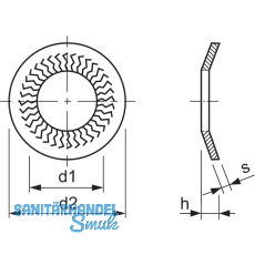 SKM M12 Edelstahl A4 Sperrkantscheibe fr normale Kopfauflagen