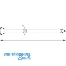 Stahlnagel OMK 2.0x40 blau angelassen Linsensenkkopf mit geschnittener Spitze
