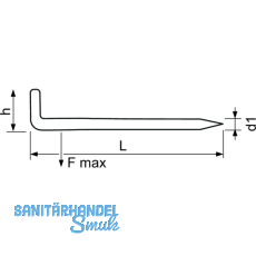 Stahlhaken 40 Stahl verzinkt-blau
