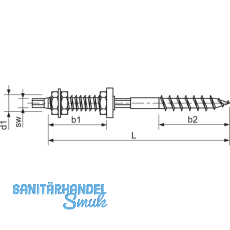 Stockschrauben M12x350 Edelstahl A2 vormontiert fr Solarbefestigung m Zulassung
