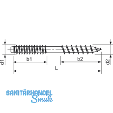 Stockschraube 6x 70 Torx verzinkt mit Schlsselflche