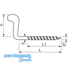 Vorreiber mit Holzgewinde 3.3x25 verzinkt-blau