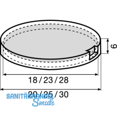 QuickClick Basisteil zum Kleben  20 mm, Hhe 6 mm, Kunststoff schwarz
