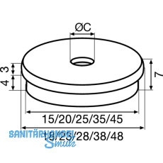 QuickClick Einsatz ULTRASOFT zum Eindrcken  50 mm, Kunststoff natur