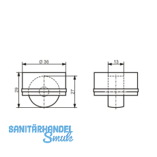 Roller-Mini soft, Rollen  27 mm, Bohr  36 mm, Kunststoff schwarz