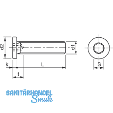 Zylinderschraube mit extrem niedrigem Kopf M 6x 20 Gte 10.9 geschwrzt