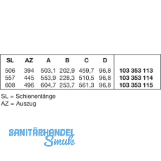 ACCURIDE 1432 Beschlgegrt., Lnge 506 mm, Stahl schwarz chromatiert