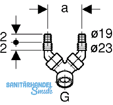 Geberit Doppelschlauchtlle weiss mit