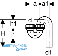 Geberit PE Siphon Einlauf und Auslauf