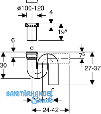 Geberit PE Siphon f.Hock-WC d 110