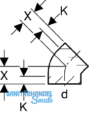 Geberit PE Bogen 45 Grad d 125 368045