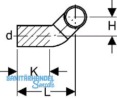 Geberit PE Wand-WC-Bogen 90 Grad rechts