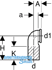 Geberit PE Bogen fr Klosett senkrechte