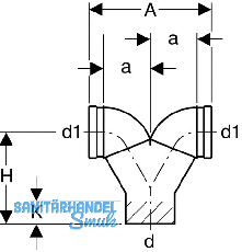 Geberit PE Doppelbogen f.Wandkl. 90 Grad