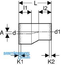 Geberit Reduktion PE-HD d200/125 lang