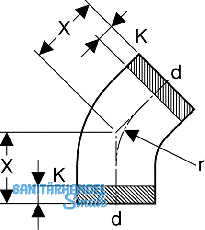Geberit PE Bogen 45 Grad d 200 370045
