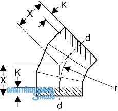 Geberit PE Bogen 45 Grad d 315 372045