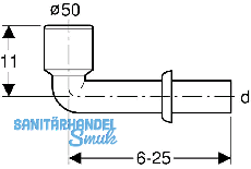 Geberit Anschlussbogen in PP d 50 fr