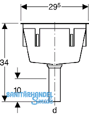 Geberit Trichter viereckig in PP grau