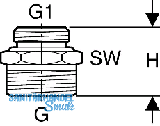 Geberit Mepla bergangsnippel vernickelt
