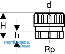 Geberit PE Stutzen 56mmx2' messing