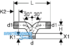 Geberit PE Hosen-T nur f.senkr. Einbau