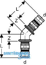 Geberit Mepla Winkel 45 Grad d 50mm