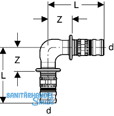 Geberit Mepla Winkel 90 Grad d 26mm