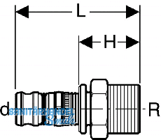 Geberit Mepla bergang d 32mmx1"AG