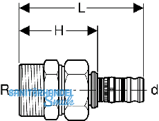 Geberit Mepla bergangsverschraubung
