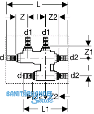 Geberit Mepla Kreuzungsfitting messing z